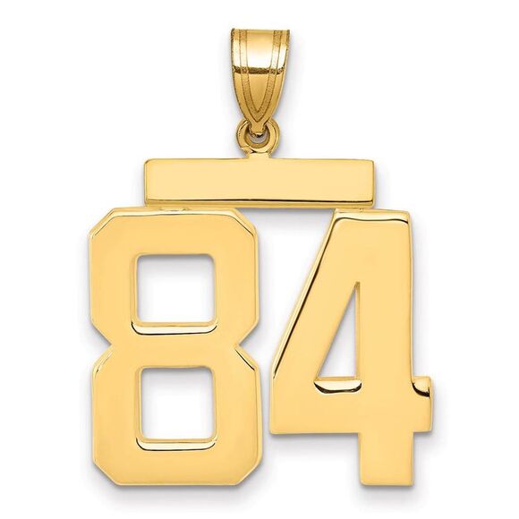 14k Yellow Gold Athletic Collection Large Polished Number 84 Pendant